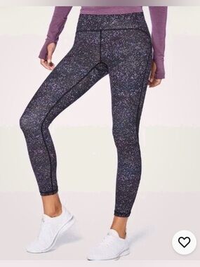 NWOT LULULEMON Train Times Luxtreme  7/8 Leggings Crystalline Multi Mesh 4